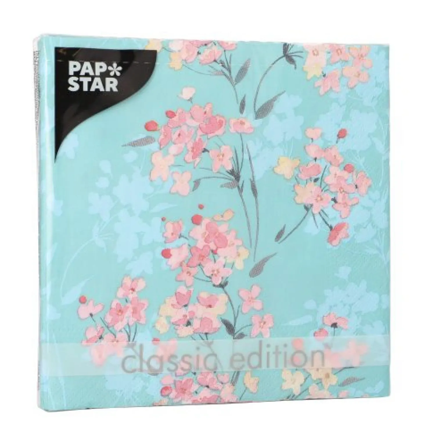 PAPSTAR Servietten, 3-lagig 1/4-Falz 33 cm x 33 cm "Flower Tendril"