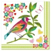 PAPSTAR Servietten, 3-lagig 1/4-Falz 33 cm x 33 cm "Birdie"