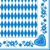PAPSTAR Servietten, 3-lagig 1/4-Falz 40 cm x 40 cm "Bayrisch Blau"