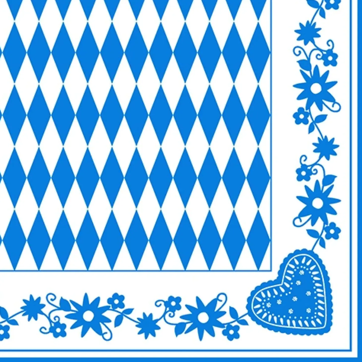 PAPSTAR Servietten, 3-lagig 1/4-Falz 40 cm x 40 cm "Bayrisch Blau"