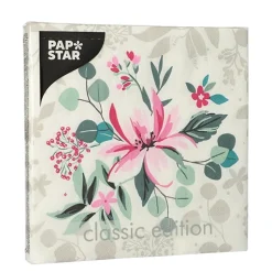 PAPSTAR Servietten, 3-lagig 1/4-Falz 33 cm x 33 cm "Rosalie"