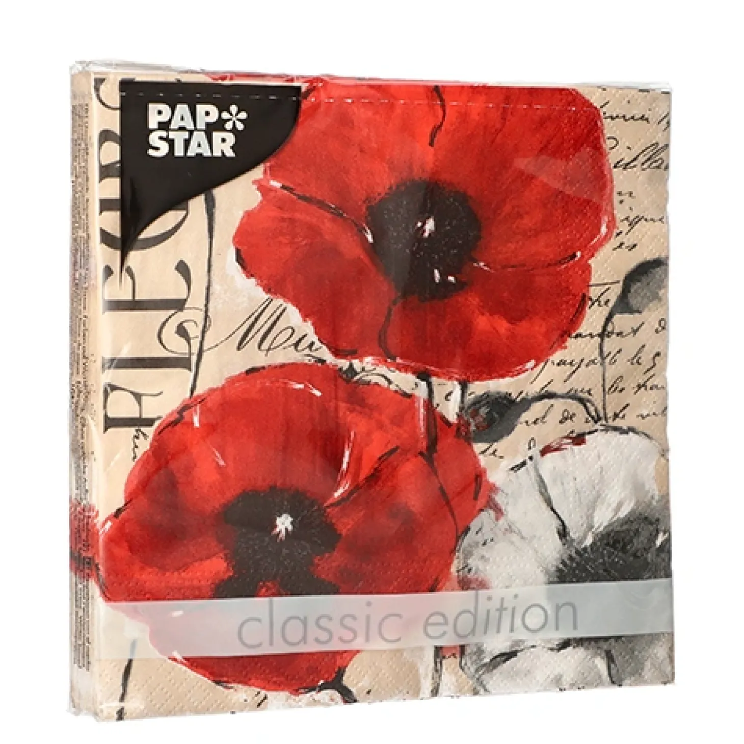 PAPSTAR Servietten, 3-lagig 1/4-Falz 33 cm x 33 cm "Colette"
