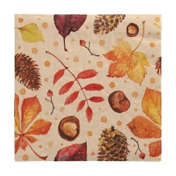 PAPSTAR Servietten, 3-lagig 1/4-Falz 33 cm x 33 cm natur "Höstlöv" aus recyceltem Papier