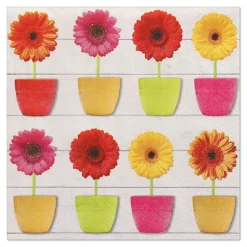 PAPSTAR Servietten, 3-lagig 1/4-Falz 33 cm x 33 cm "Glowing Gerberas"