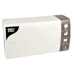 PAPSTAR Servietten, 1-lagig 1/8-Falz 33 cm x 33 cm weiß