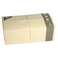 PAPSTAR Servietten, 3-lagig 1/8-Falz 33 cm x 33 cm creme