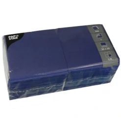 PAPSTAR Servietten, 1-lagig 1/4-Falz 33 cm x 33 cm dunkelblau, 10 x 500 Stück