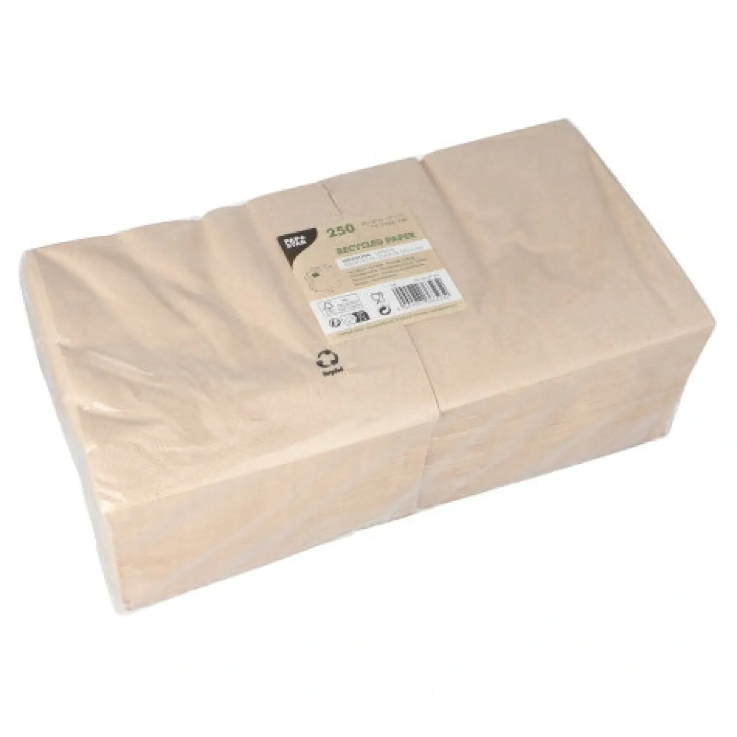 PAPSTAR Servietten, 2-lagig 1/4-Falz 33 cm x 33 cm natur aus recyceltem Papier