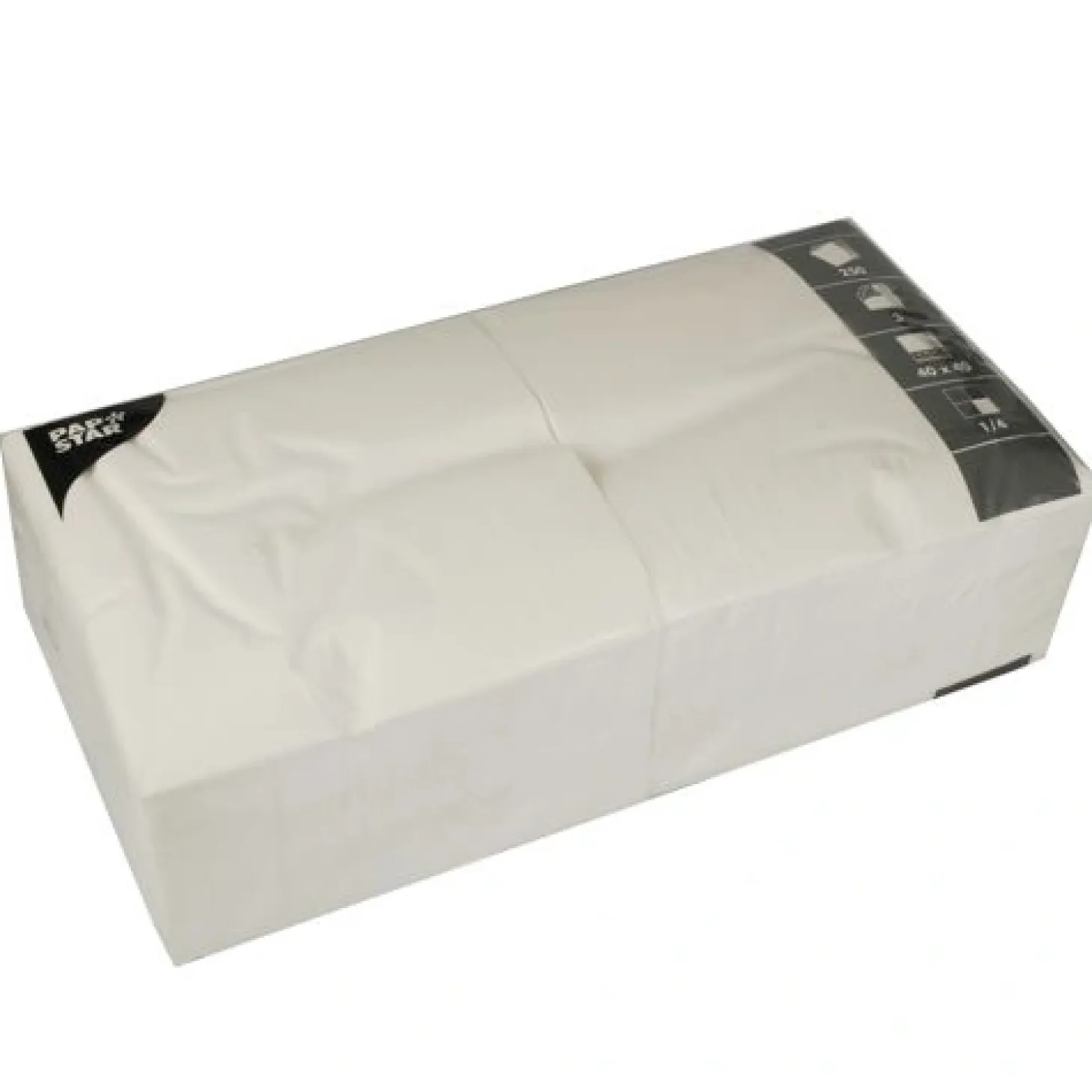 PAPSTAR Servietten, 3-lagig 1/4-Falz 40 cm x 40 cm weiß