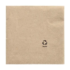 PAPSTAR Servietten, 3-lagig 1/4-Falz 33 cm x 33 cm natur aus recyceltem Papier