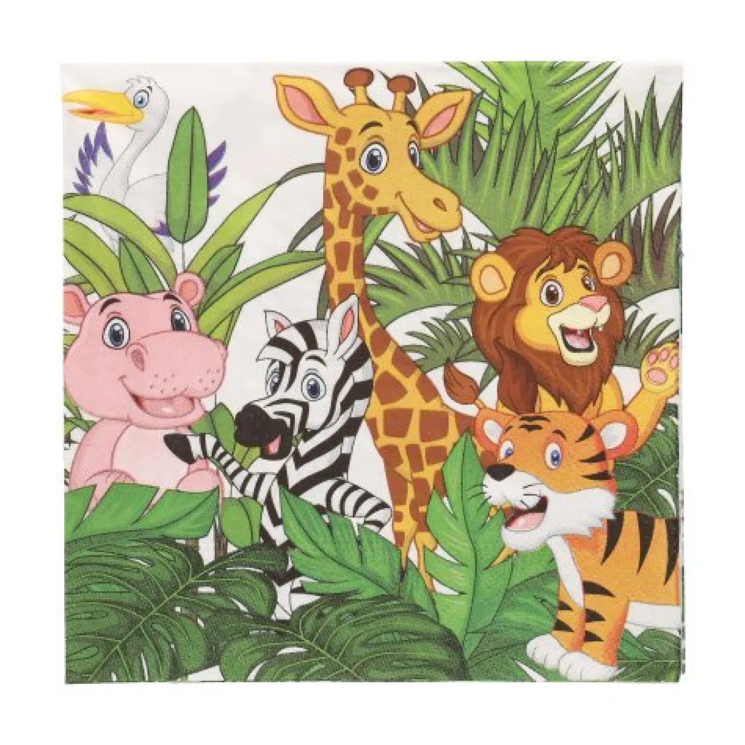 PAPSTAR Servietten, 3-lagig 1/4-Falz 33 cm x 33 cm "Jungle"