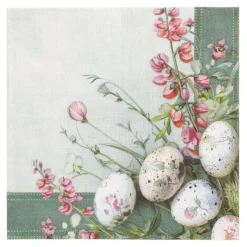 PAPSTAR Servietten, 3-lagig 1/4-Falz 40 cm x 40 cm "Pastell Eggs", 8 x 50 Stück