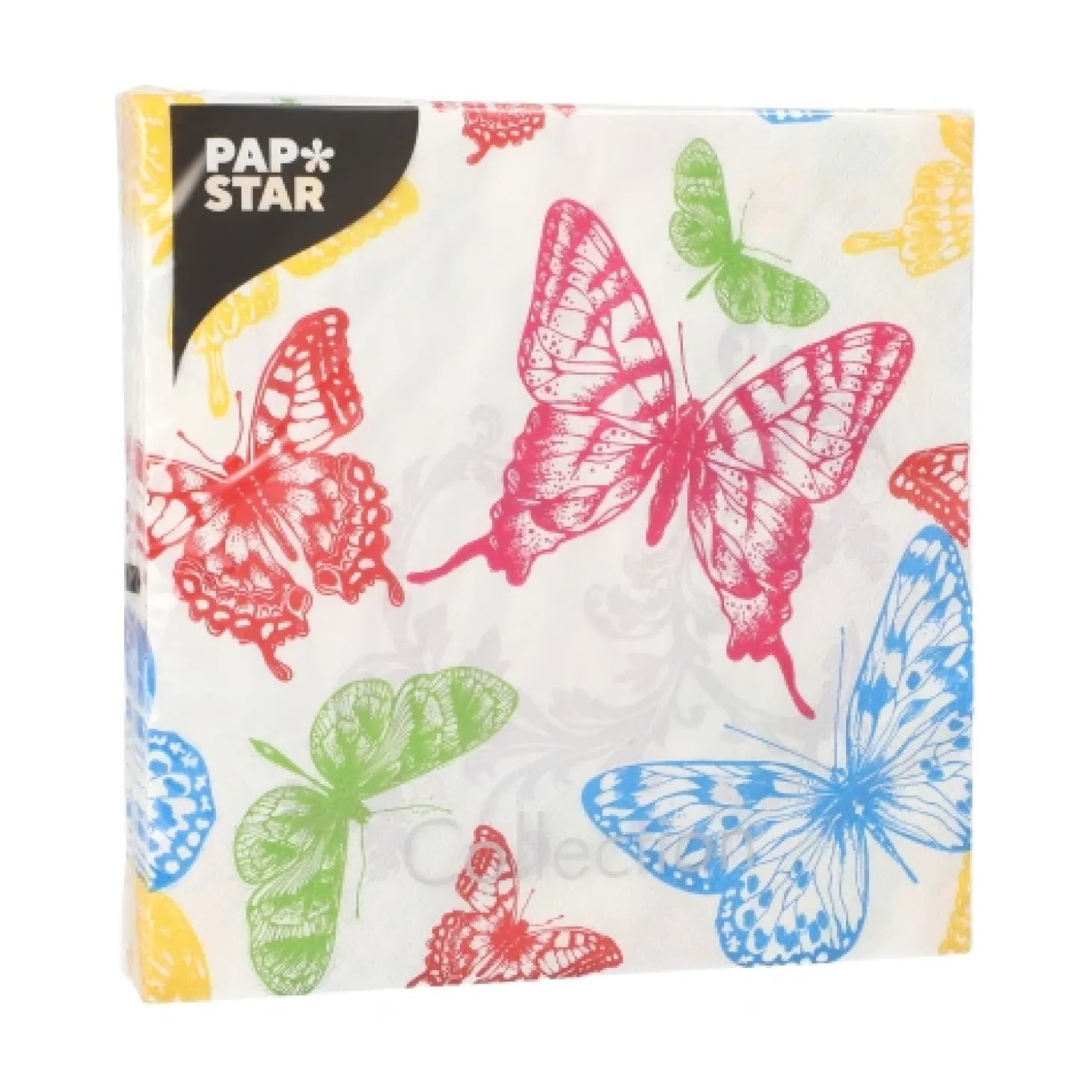 PAPSTAR Servietten, 3-lagig 1/4-Falz 33 cm x 33 cm "Delicate Butterflies", 10 x 20 Stück