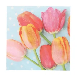 PAPSTAR Servietten, 3-lagig 1/4-Falz 33 cm x 33 cm "Bella Tulipa", 15 x 20 Stück