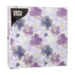 PAPSTAR Servietten, 3-lagig 1/4-Falz 33 cm x 33 cm "Aquarell Flowers", 10 x 20 Stück