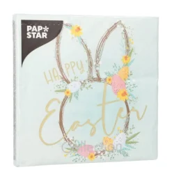 PAPSTAR Servietten, 3-lagig 1/4-Falz 33 cm x 33 cm "Easter Accents", 15 x 20 Stück