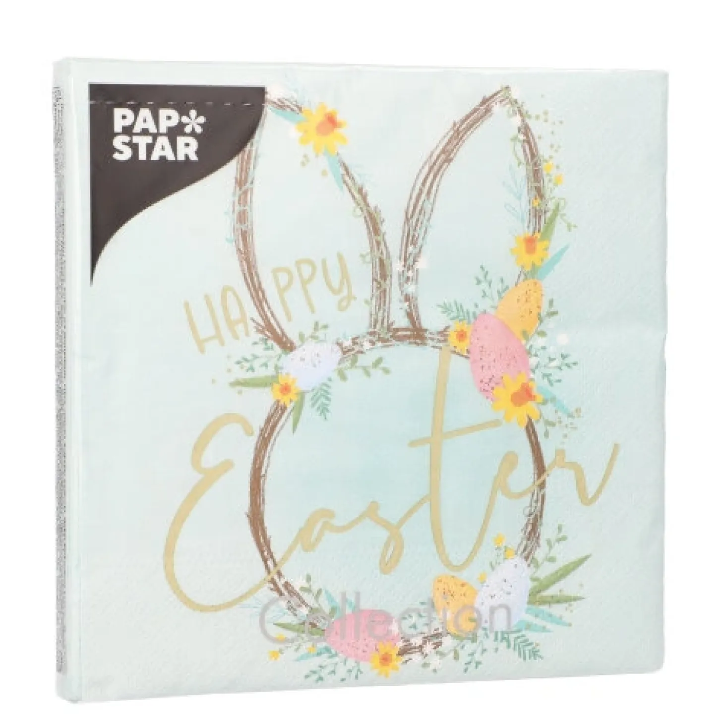 PAPSTAR Servietten, 3-lagig 1/4-Falz 33 cm x 33 cm "Easter Accents", 15 x 20 Stück