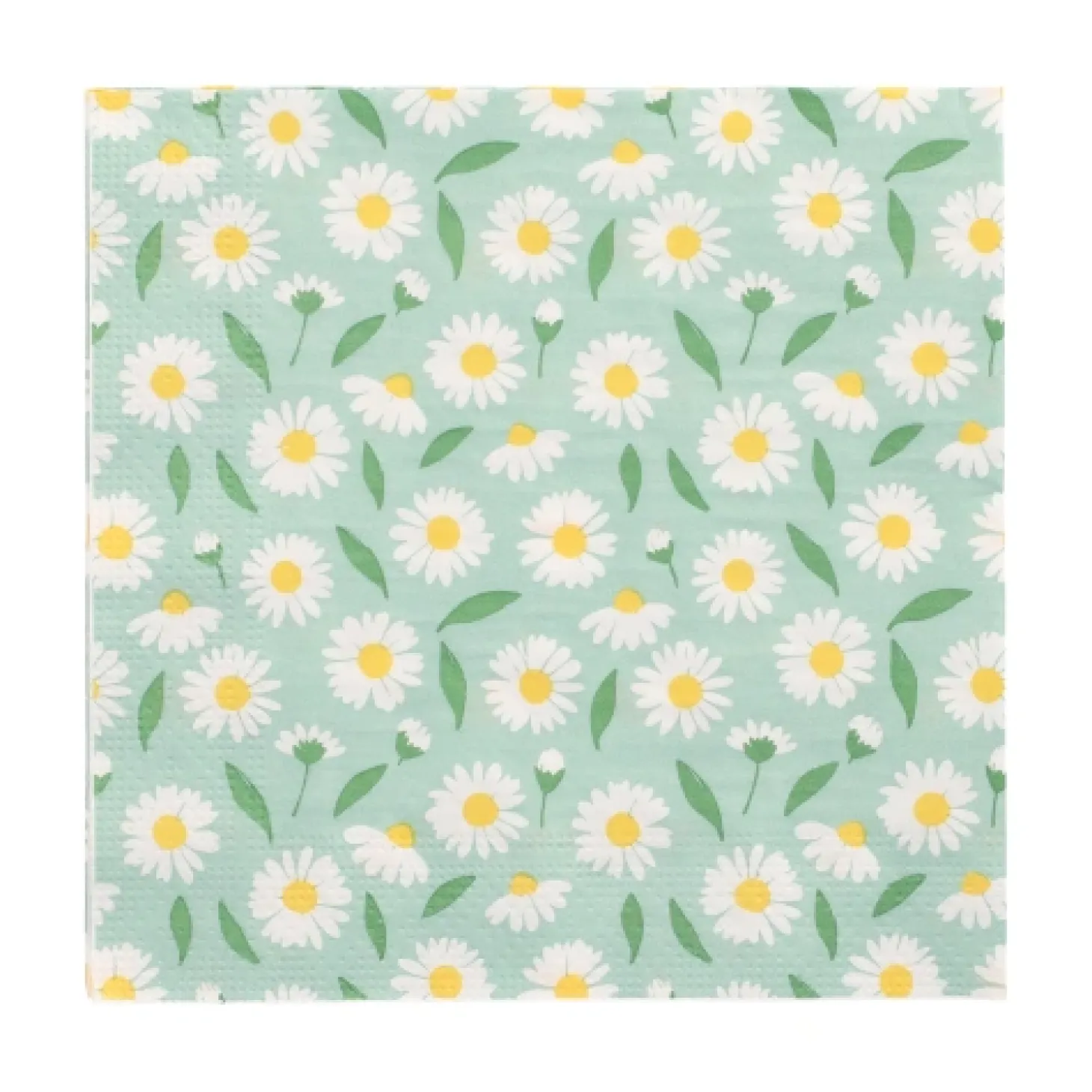 PAPSTAR Servietten, 3-lagig 1/4-Falz 33 cm x 33 cm "Lots of Daisies", 10 x 20 Stück