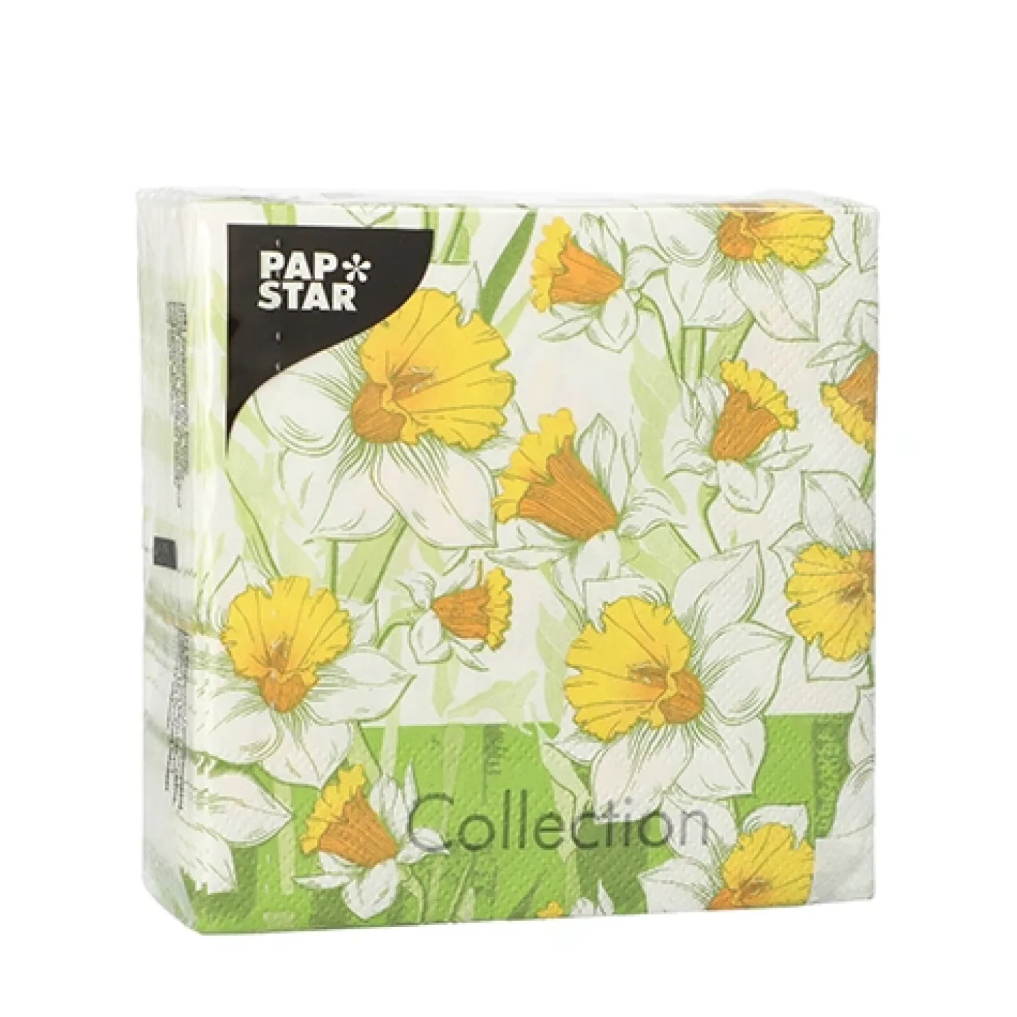 PAPSTAR Servietten, 3-lagig 1/4-Falz 25 cm x 25 cm "Narciso", 12 x 50 Stück