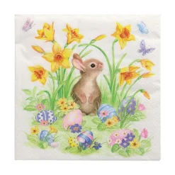 PAPSTAR Servietten, 3-lagig 1/4-Falz 33 cm x 33 cm "Cute Bunny", 15 x 20 Stück