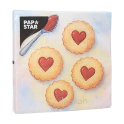 PAPSTAR Servietten, 3-lagig 1/4-Falz 33 cm x 33 cm "Lovely Baking", 10 x 20 Stück
