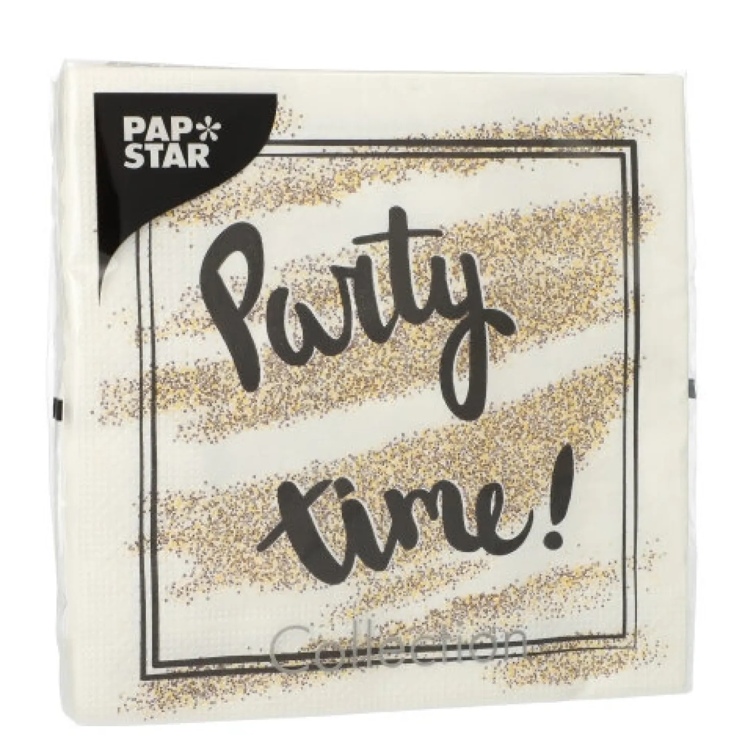 PAPSTAR Servietten, 3-lagig 1/4-Falz 33 cm x 33 cm "Party Time"