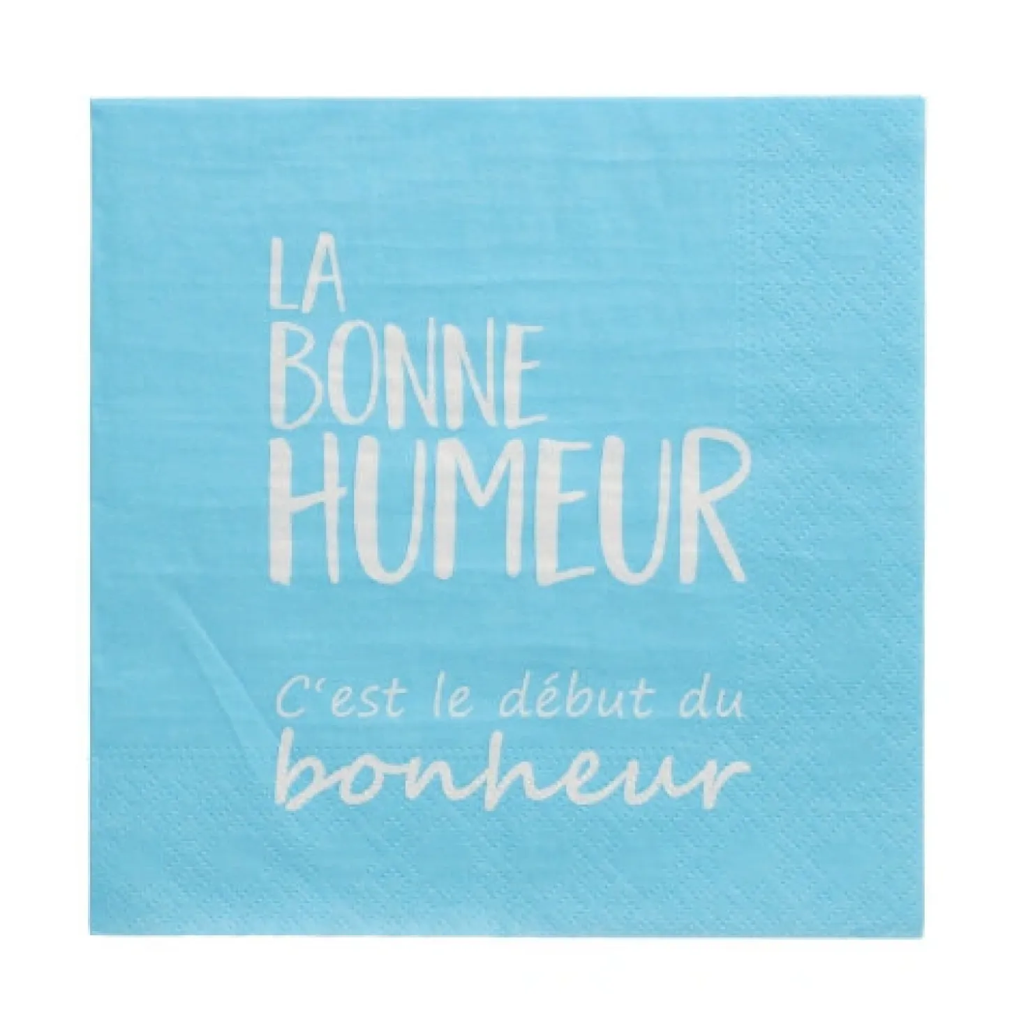 PAPSTAR Servietten, 3-lagig 1/4-Falz 33 cm x 33 cm blau "La Bonne Humeur"