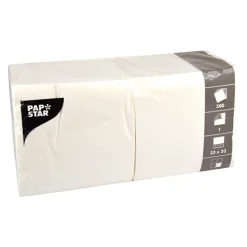 PAPSTAR Servietten, 1-lagig 1/4-Falz 33 x 33 cm weiß, 10 x 500 Stück
