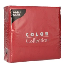 PAPSTAR Servietten, 1-lagig 1/4-Falz 33 cm x 33 cm bordeaux