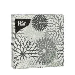 PAPSTAR Servietten, 3-lagig 1/4-Falz 25 cm x 25 cm grau "Floralies"