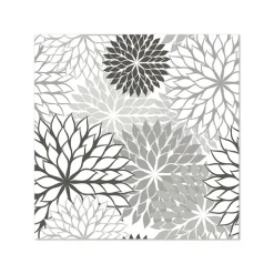 PAPSTAR Servietten, 3-lagig 1/4-Falz 25 cm x 25 cm grau "Floralies"