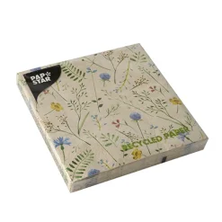 PAPSTAR Servietten, 3-lagig 1/4-Falz 33 cm x 33 cm natur "Sommaräng" aus recyceltem Papier