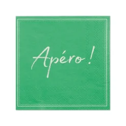 PAPSTAR Servietten, 3-lagig 1/4-Falz 25 cm x 25 cm grün "Apero"