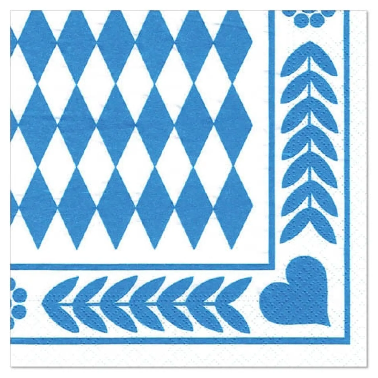 PAPSTAR Servietten, 3-lagig 1/4-Falz 33 cm x 33 cm "Bayrisch Blau", 4 x 250 Stück