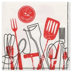 PAPSTAR Servietten, 3-lagig 1/4-Falz 33 cm x 33 cm "Ma Cuisine"