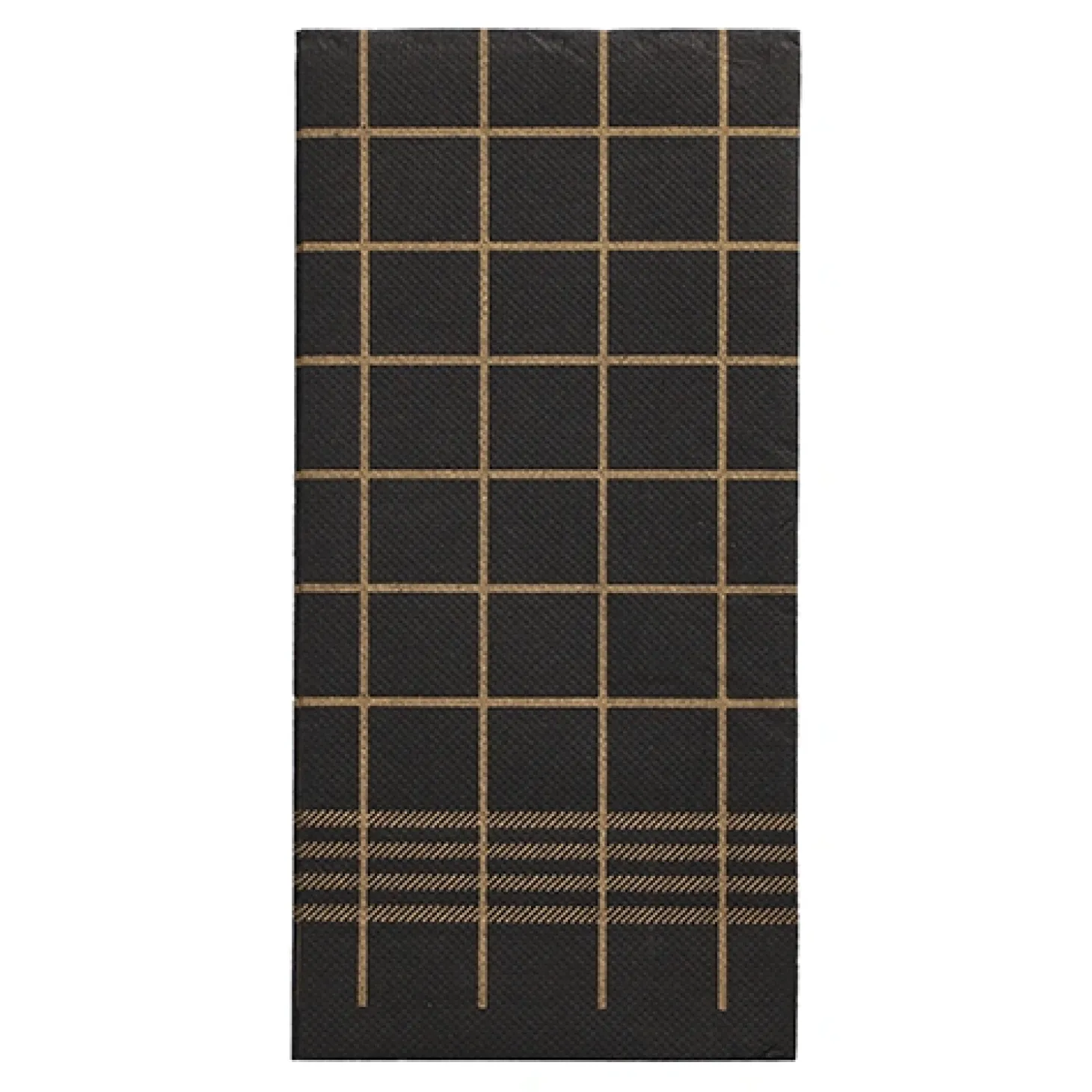 PAPSTAR Servietten, 2-lagig "PUNTO" 1/8-Falz 39 x 40 cm schwarz/gold "Kitchen Towel" mikrogeprägt