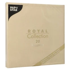 PAPSTAR Servietten "ROYAL Collection" 1/4-Falz 40 cm x 40 cm sand, 8 x 20 Stück