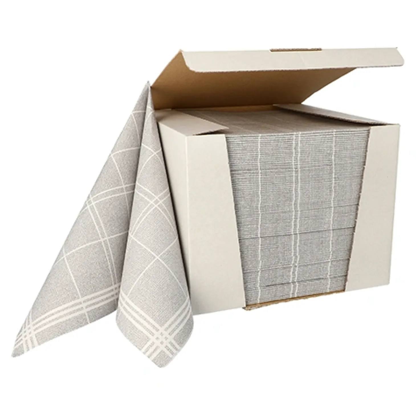 PAPSTAR Servietten "ROYAL Collection" 1/4-Falz 40 cm x 40 cm grau "Kitchen Craft", 100 Stück
