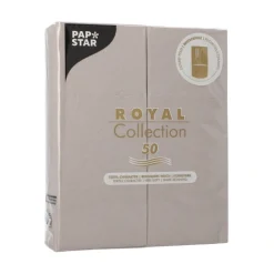 PAPSTAR Servietten "ROYAL Collection" 40 cm x 30 cm grau mit Besteckfalz