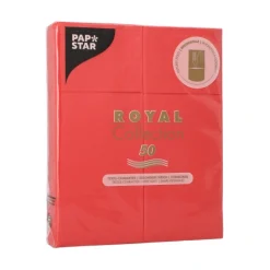 PAPSTAR Servietten "ROYAL Collection" 40 cm x 30 cm rot mit Besteckfalz