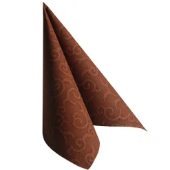 PAPSTAR Servietten "ROYAL Collection" 1/4-Falz 40 cm x 40 cm braun "Casali"