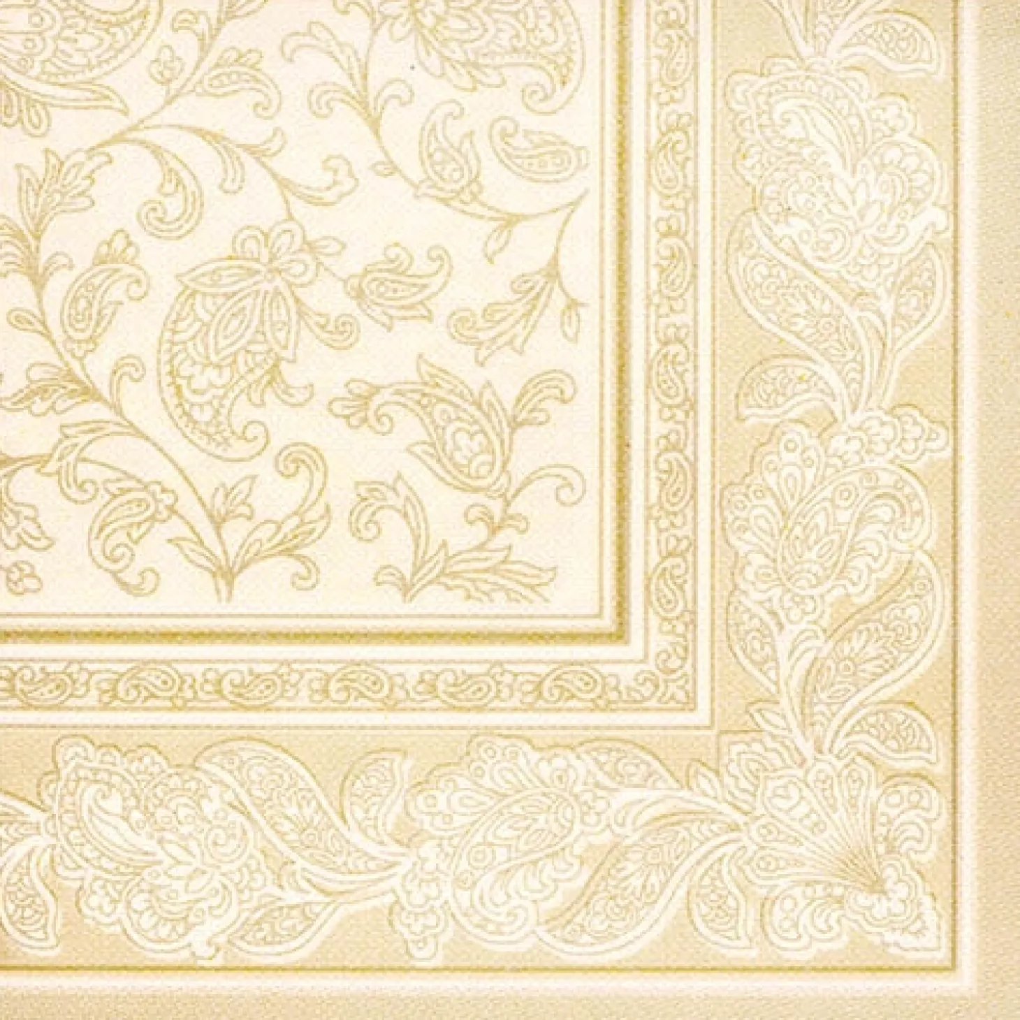 PAPSTAR Servietten "ROYAL Collection" 1/4-Falz 40 cm x 40 cm champagner "Ornaments", 5 x 50 Stück