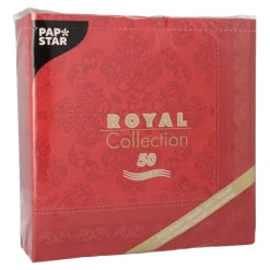PAPSTAR Servietten "ROYAL Collection" 1/4-Falz 40 cm x 40 cm bordeaux "Arabesque"