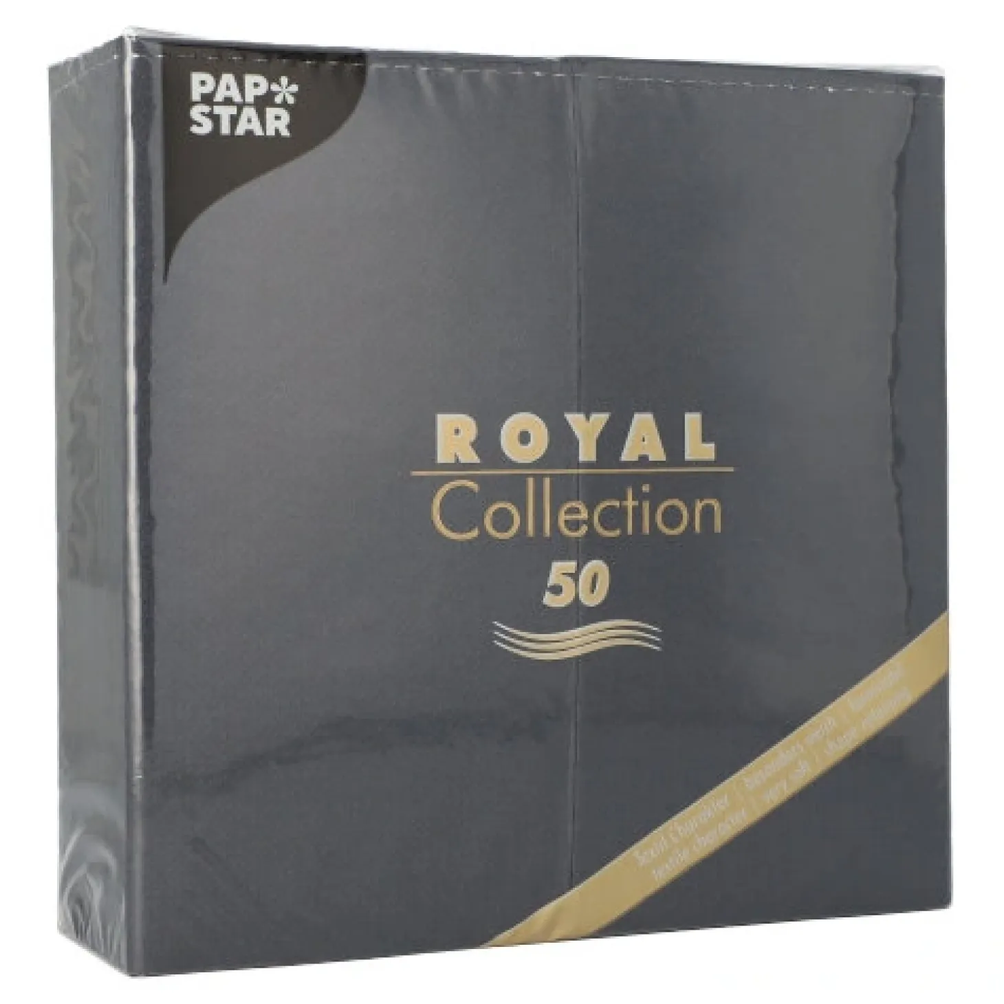 PAPSTAR Servietten "ROYAL Collection" 1/8-Falz 40 cm x 40 cm schwarz