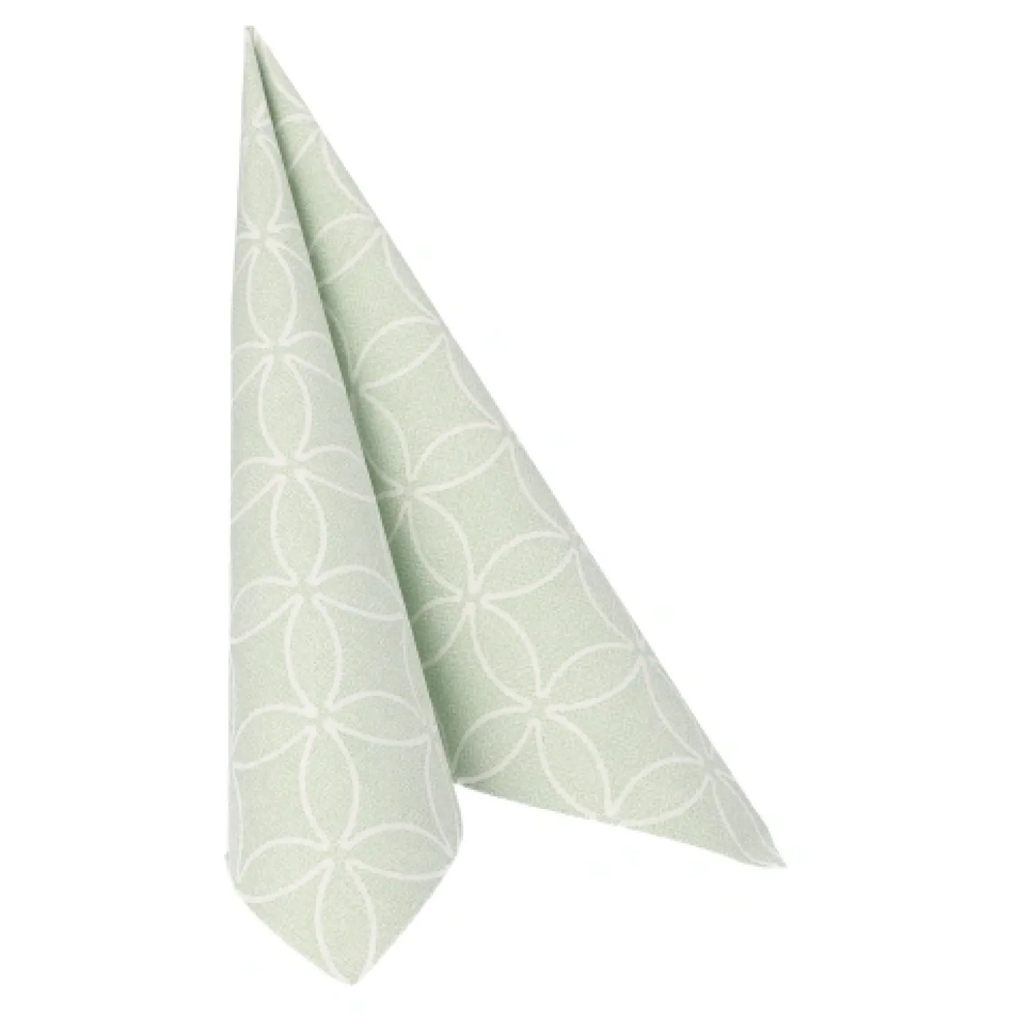 PAPSTAR Servietten "ROYAL Collection" 1/4-Falz 40 cm x 40 cm jadegrün "Circle Flowers", 8 x 20 Stück