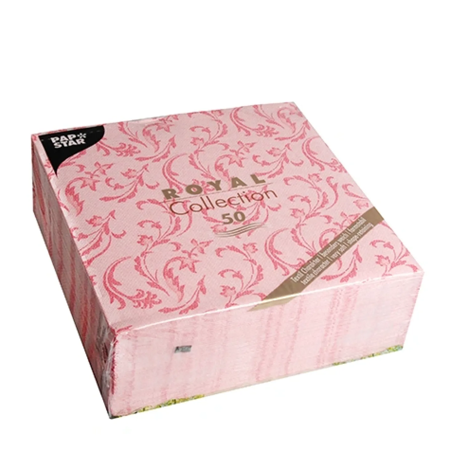 PAPSTAR Servietten "ROYAL Collection" 1/4-Falz 40 cm x 40 cm rot "Damascato"