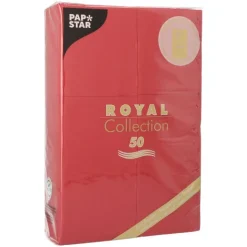 PAPSTAR Servietten "ROYAL Collection" 48 cm x 30 cm bordeaux mit Besteckfalz