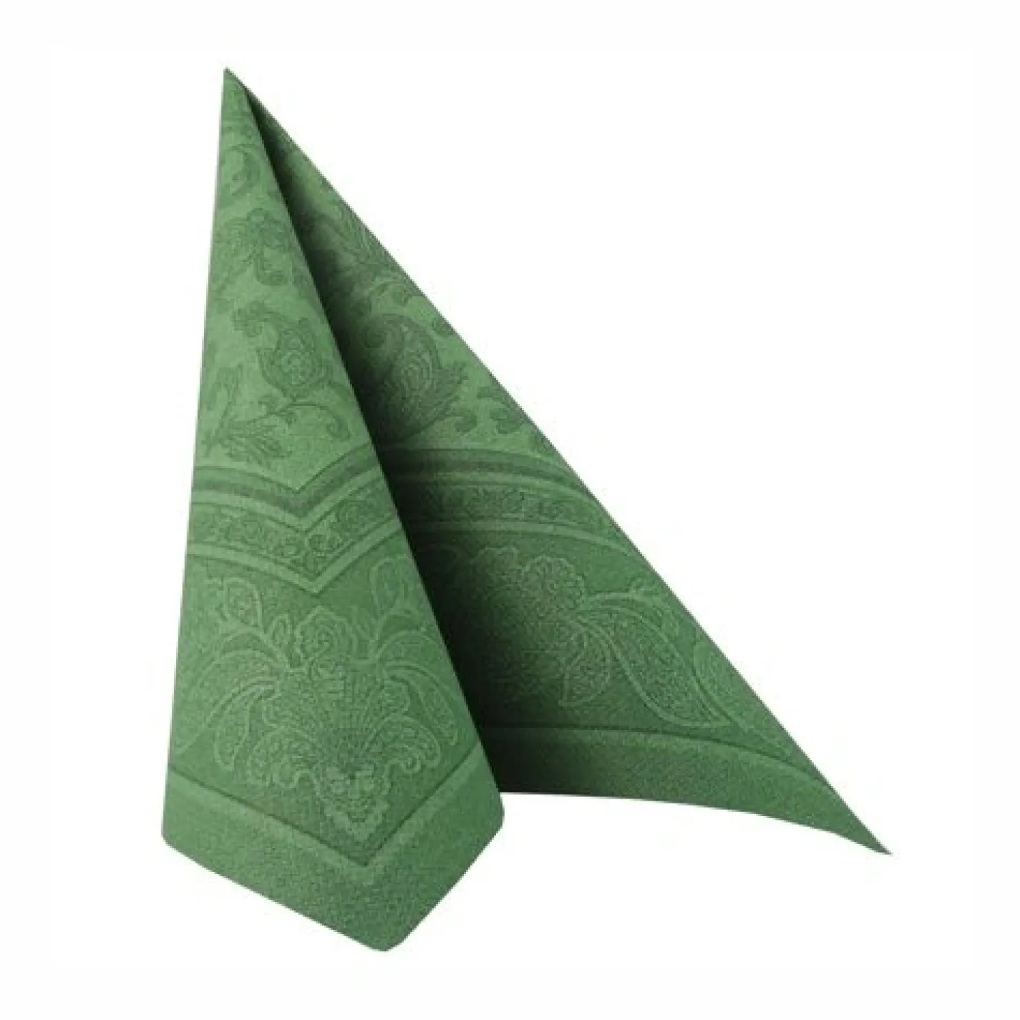 PAPSTAR Servietten "ROYAL Collection" 1/4-Falz 40 cm x 40 cm dunkelgrün "Ornaments", 5 x 50 Stück