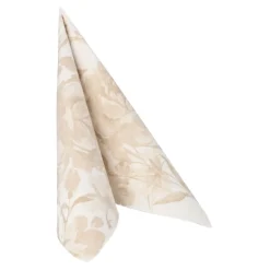 PAPSTAR Servietten "ROYAL Collection" 1/4-Falz 40 cm x 40 cm sand "Rose", 8 x 20 Stück