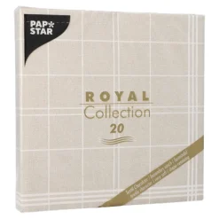 PAPSTAR Servietten "ROYAL Collection" 1/4-Falz 40 cm x 40 cm sand "Kitchen Craft", 8 x 20 Stück